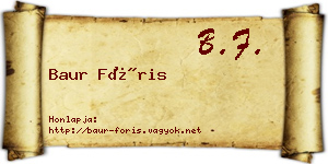 Baur Fóris névjegykártya